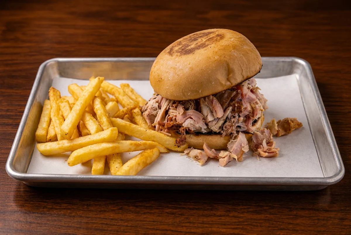 Smoking Pig BBQ Las Vegas Pulled Chicken Sammy