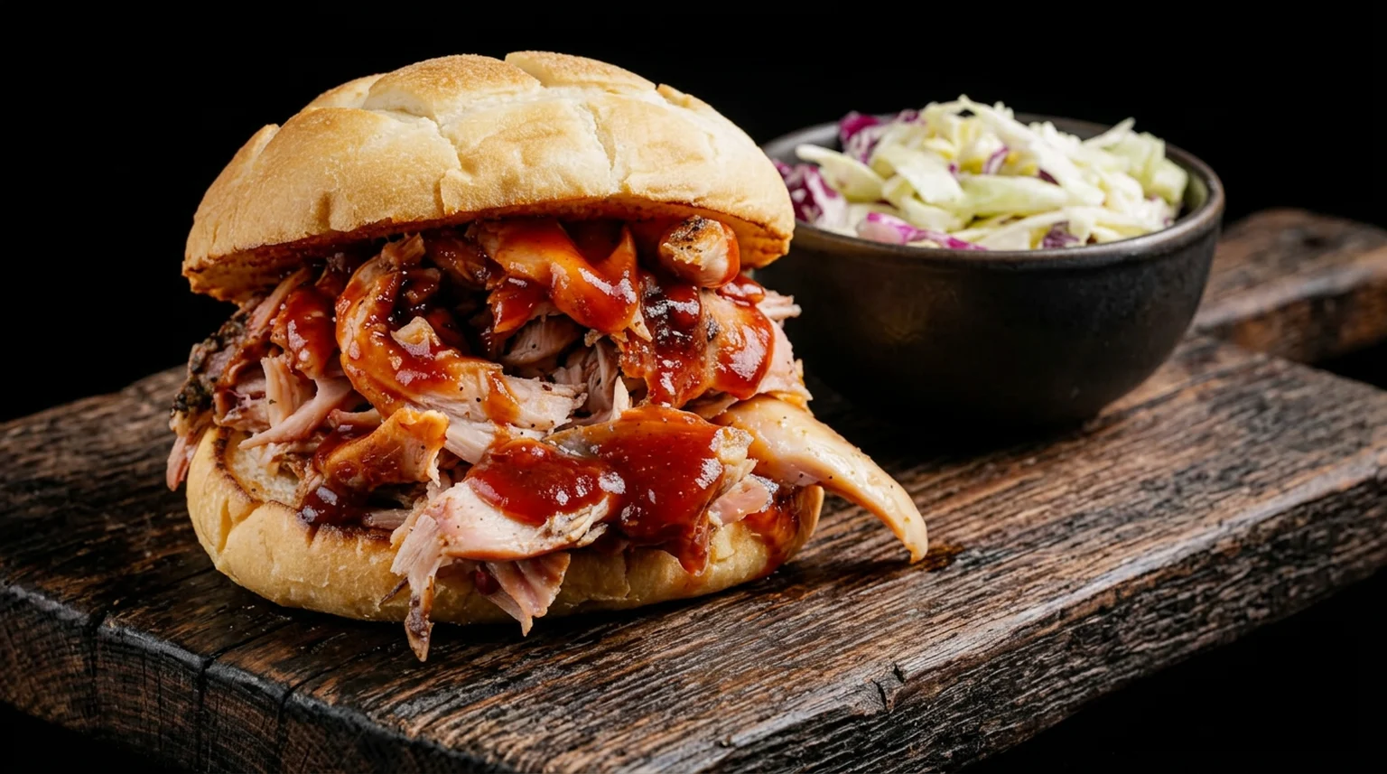 Smoking Pig BBQ Las Vegas Pulled Chicken Sammy